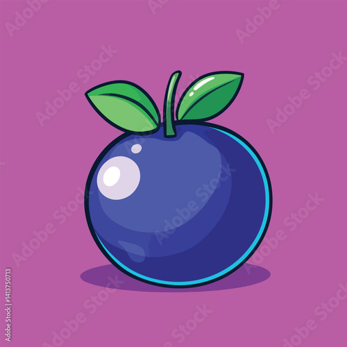 Blueberry no details solid background