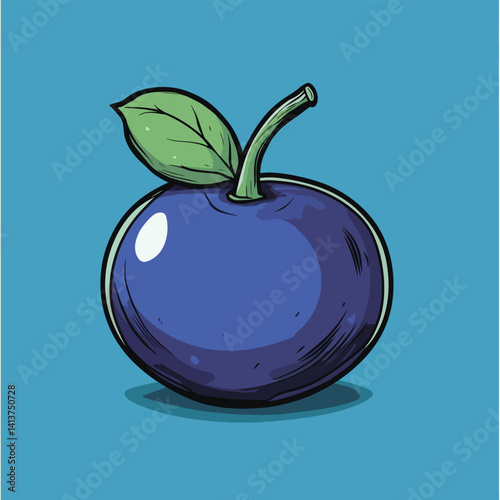 Blueberry no details solid background
