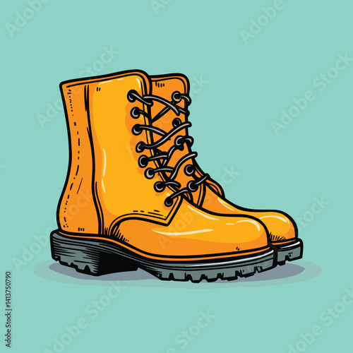cartoon boots no details solid background