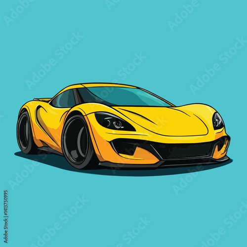 Cartoon car no details solid background