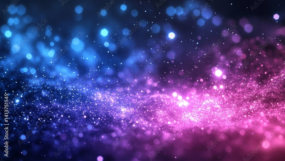 Obraz premium Abstract blue pink glowing particles background.