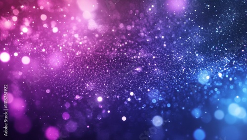 Abstract pink and blue glitter bokeh background. (4)