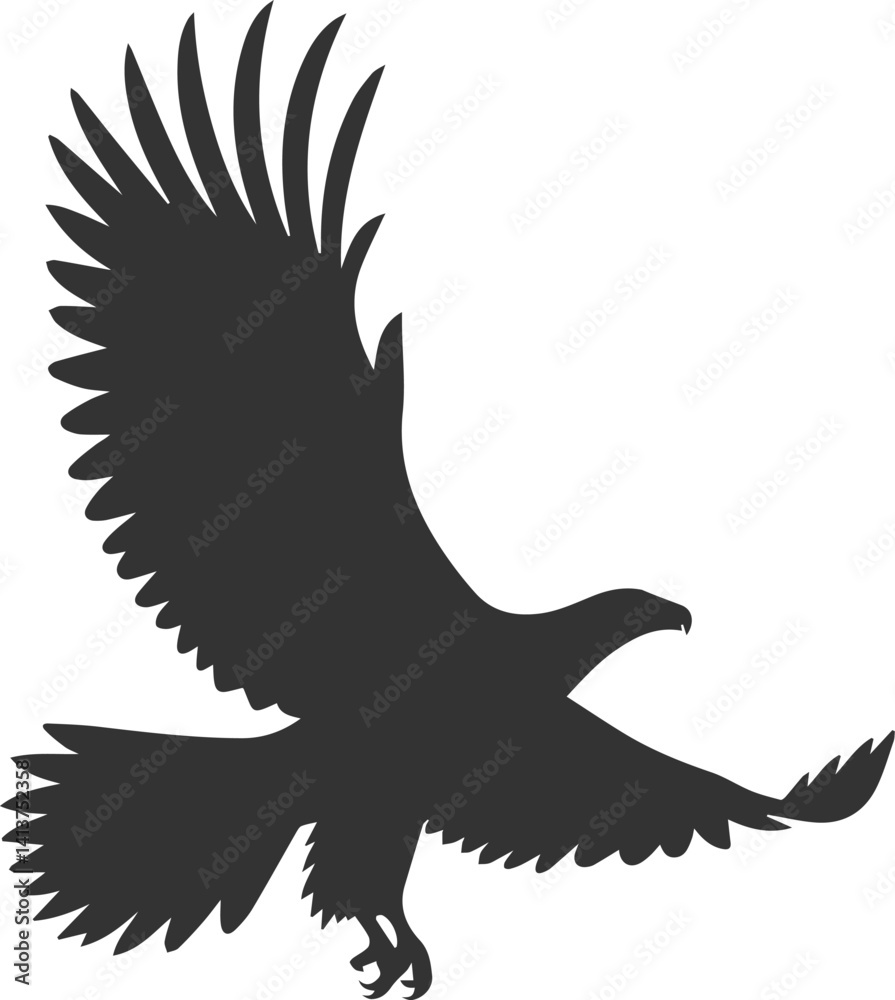 Fototapeta premium Vector silhouette of a bird eagle
