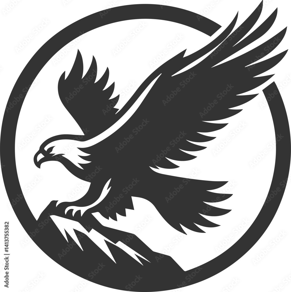 Fototapeta premium Vector silhouette of a bird eagle