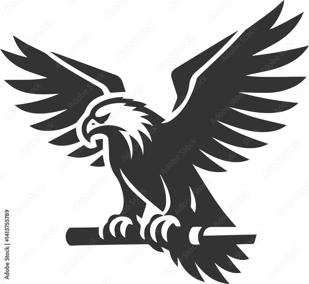 Obraz premium Vector silhouette of a bird eagle