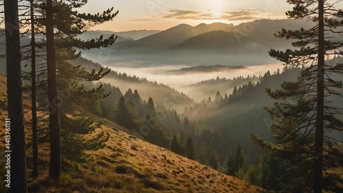sunrise in the mountains