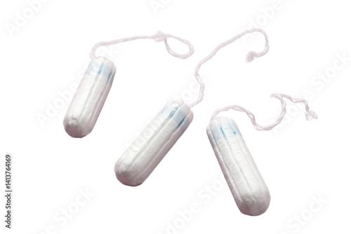 Obraz na płótnie Feminine hygiene and menstruation, Tampons and feminine hygiene products displayed together, isolated on white, PNG w salonie