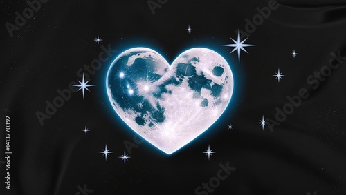 Against a velvety black background of outer space, with scattered, twinkling stars of varying sizes and intensities