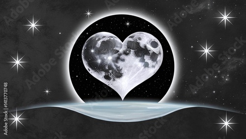 Against a velvety black background of outer space, with scattered, twinkling stars of varying sizes and intensities