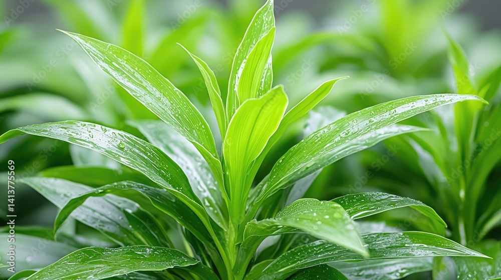 Obraz premium Vibrant green plants closeup nature photography stock image