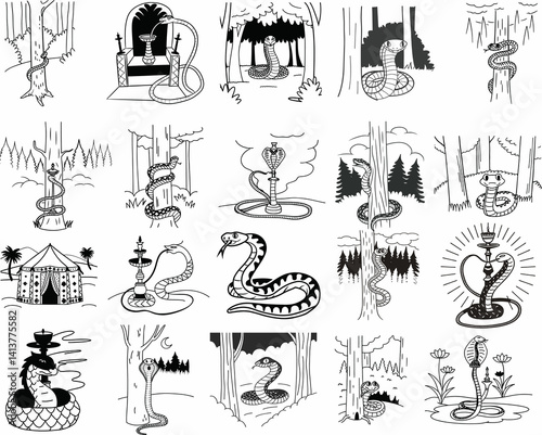Shesha Line art Designs