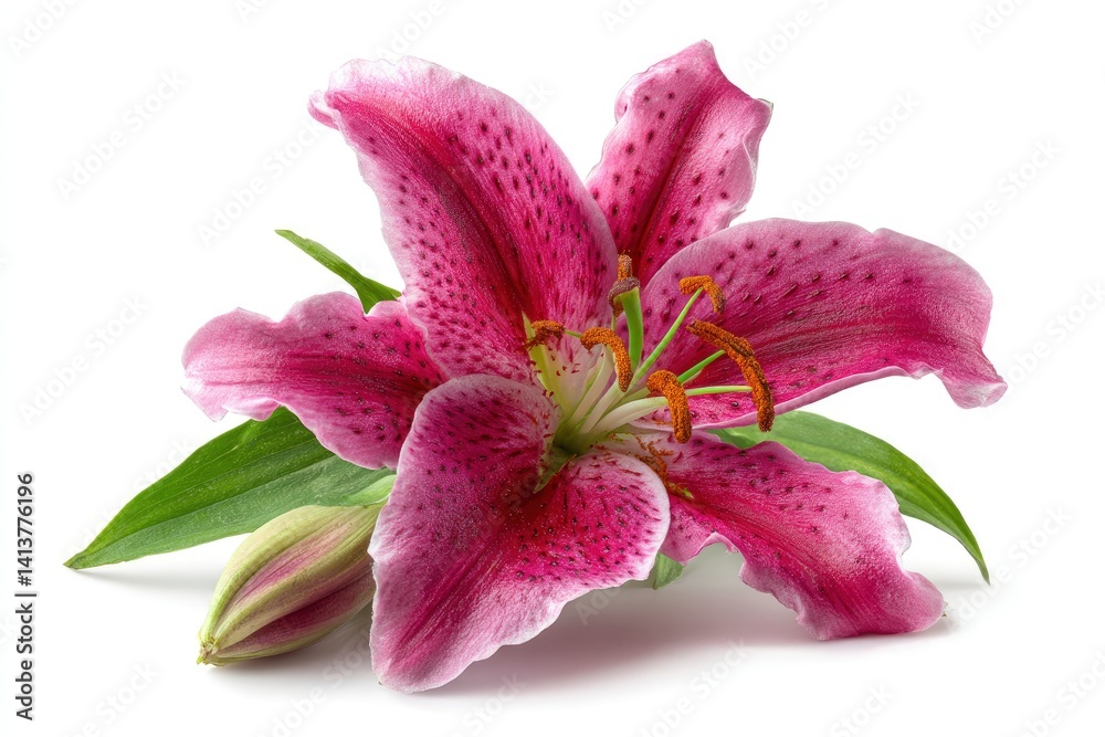 Fototapeta premium Elegant Pink Lily Blossom: A Stunning Floral Still Life