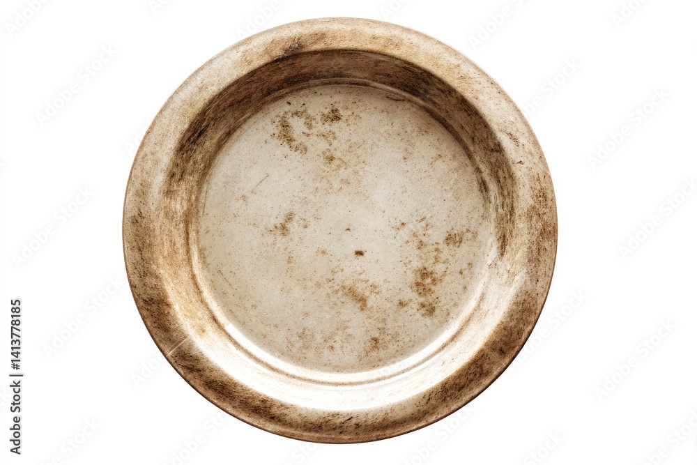 Aged Ceramic Dish: Rustic, Textured, and Worn Aged Ceramic Dish: Rustic, Textured, and Worn