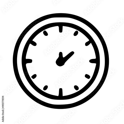 Simple Clock Doodle Icon