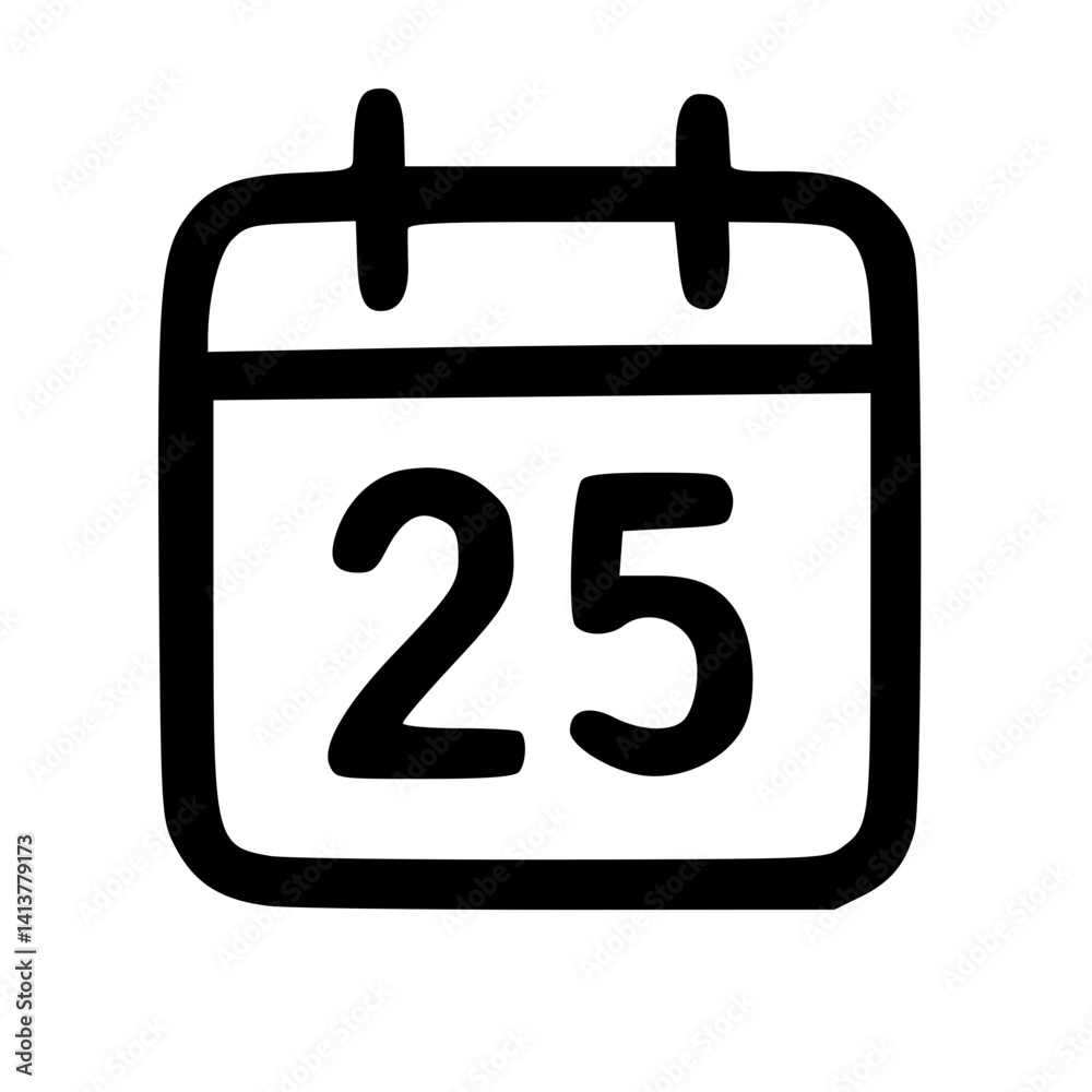 Calendar Icon - 25th Date Reminder Calendar Icon - 25th Date Reminder