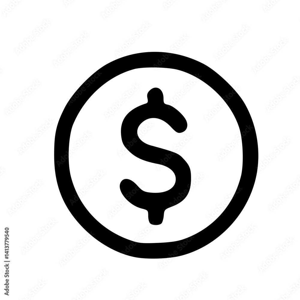Dollar Coin Icon - Simple Vector Illustration Dollar Coin Icon - Simple Vector Illustration