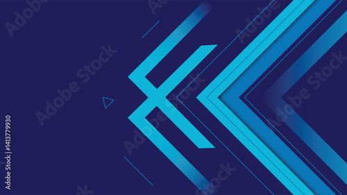 Creative abstract background with blue tones and geometric arrow shapes ideal for web and graphic design