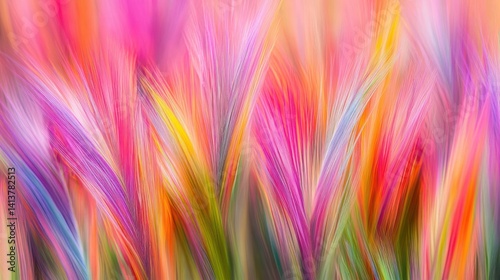 A vibrant abstract representation of colorful flowers in a dreamy, blurred style.