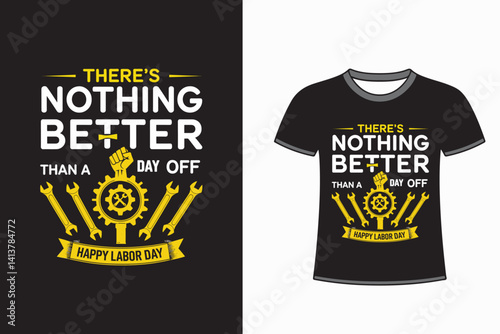 Happy Labor Day T-Shirt Design with Tools and Slogan