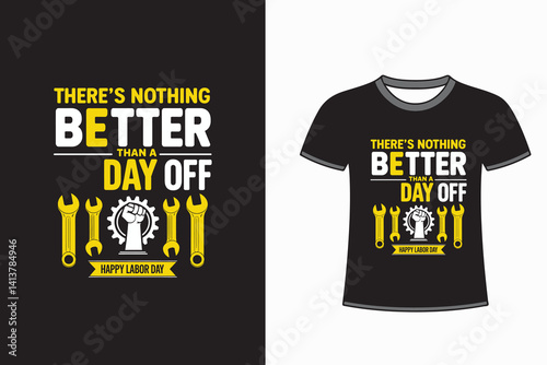 Happy Labor Day T-Shirt Design with Wrench and Gear Graphics
