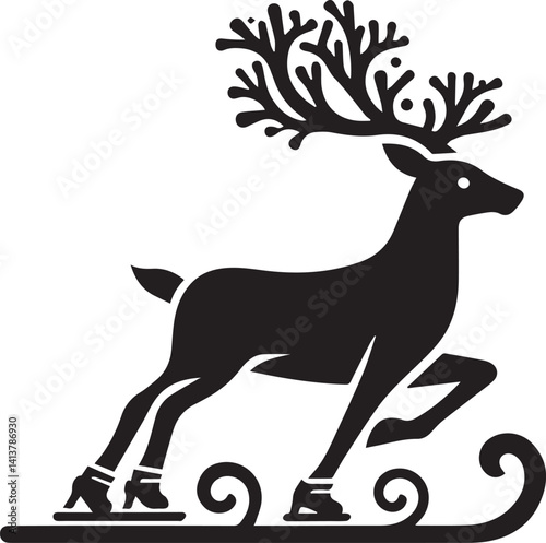 black deer silhouette icon