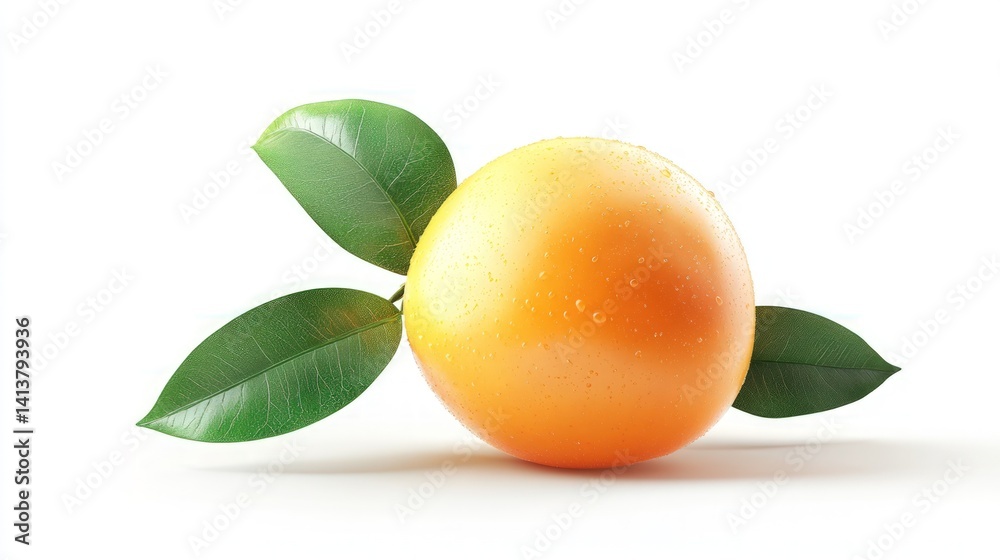 Fresh citrus fruit with leaves Fresh citrus fruit with leaves