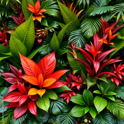 The lush and vibrant foliage of tropical foliage forms the basis of an elegant design.
