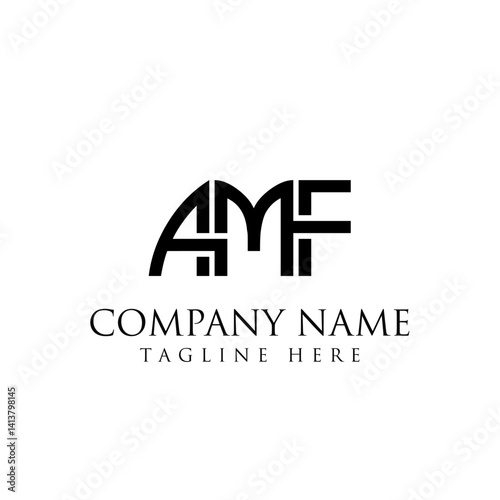 Letter AMF basic logo design