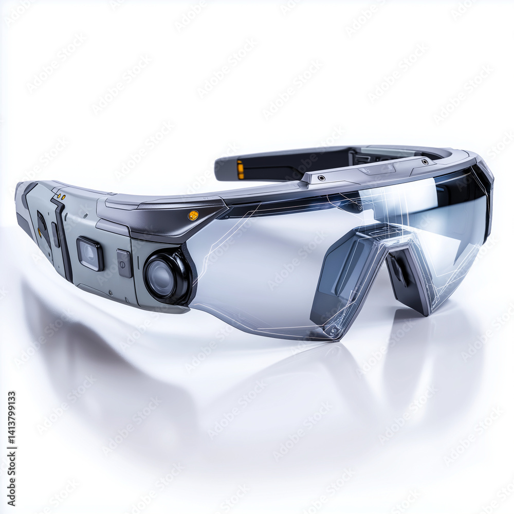 Futuristische Schutzbrille mit Visier und technischen Details für Sportarten oder Arbeitsschutz