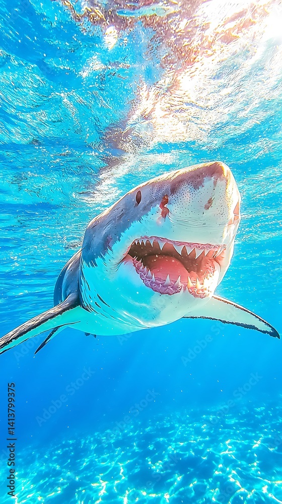 Fototapeta premium Great White Underwater