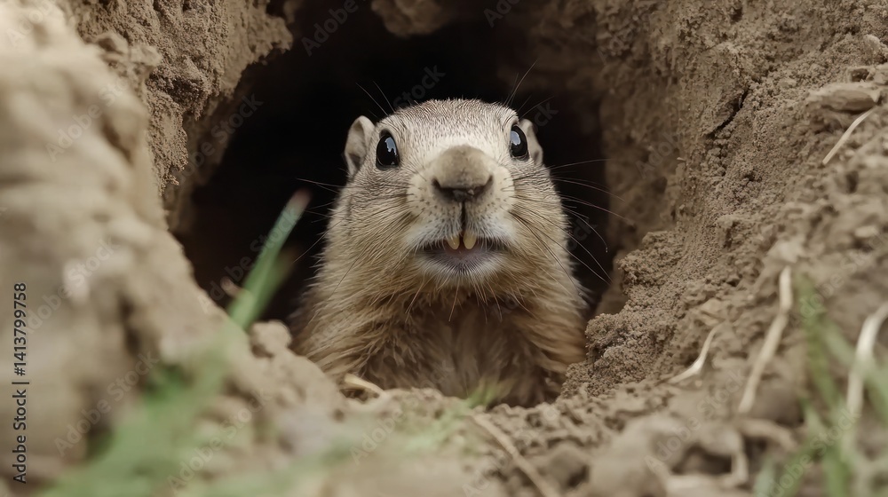 Obraz premium Curious Ground Squirrel