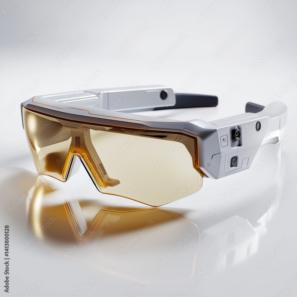 Futuristische Schutzbrille mit Visier und technischen Details für Sportarten oder Arbeitsschutz