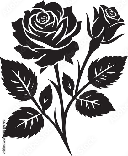 Ross high quality black silhouette image