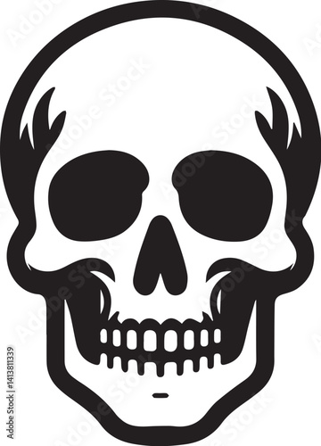 Black silhouette of a human skull
