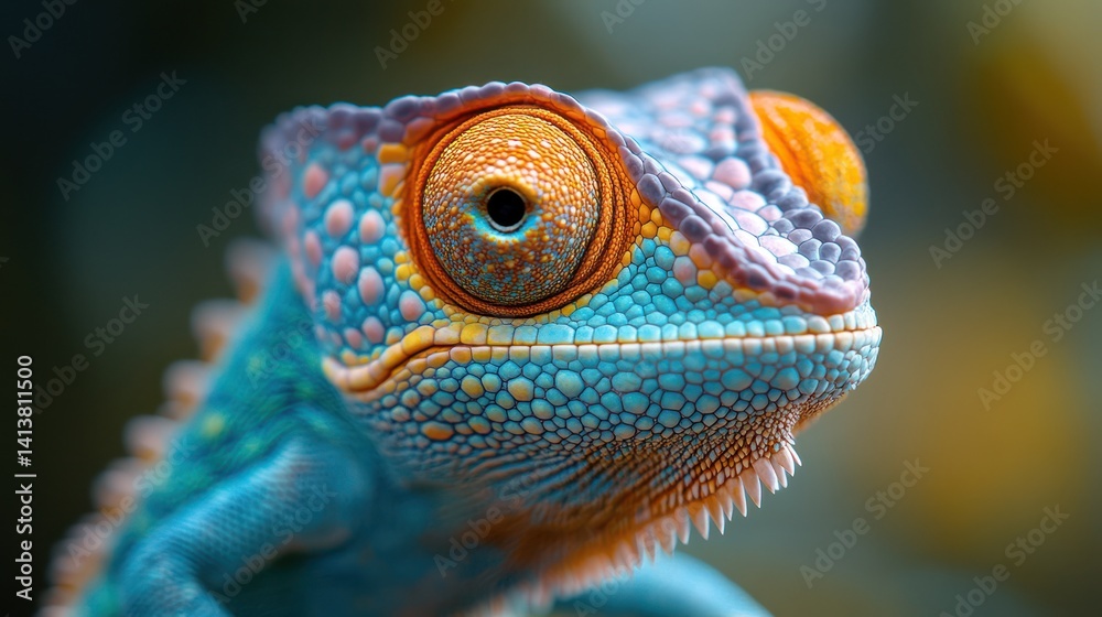 Fototapeta premium Vibrant chameleon close up