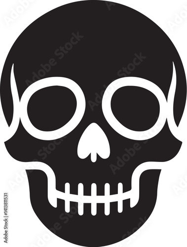 skull death flat vector icon