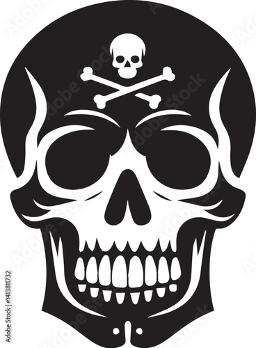skull death flat vector icon