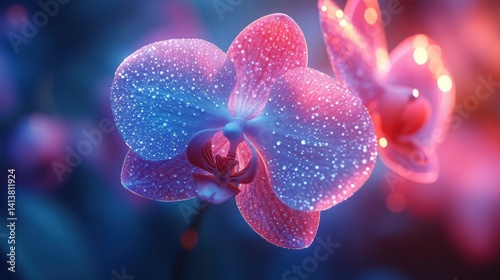 Vibrant orchid blossom closeup