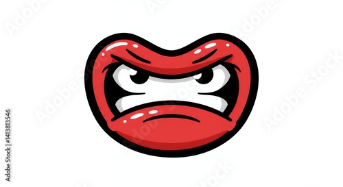 Wallpaper Mural Angry cartoon red lips graphic design Torontodigital.ca