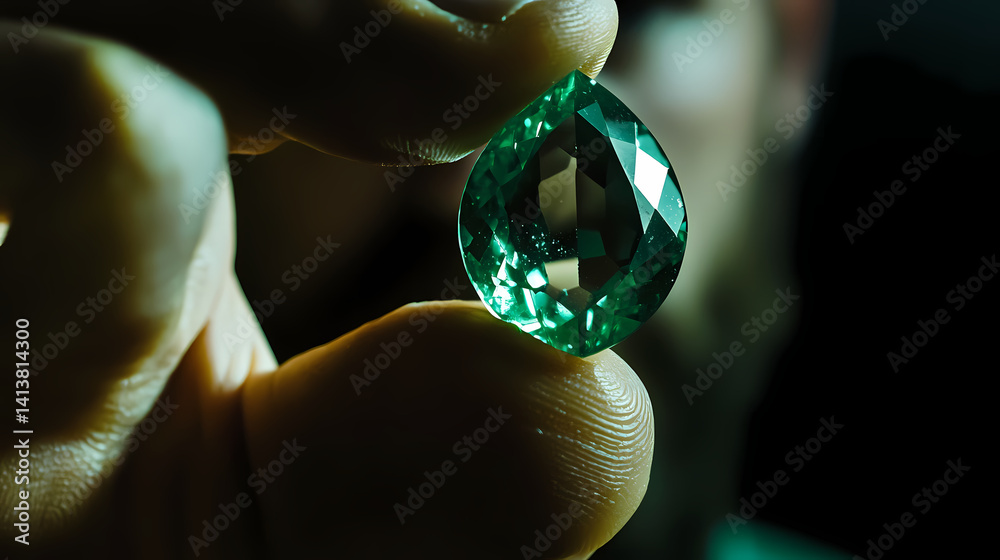 A jeweler examining and assessing gemstones.