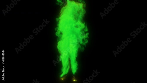 person smoke particle disappear effects