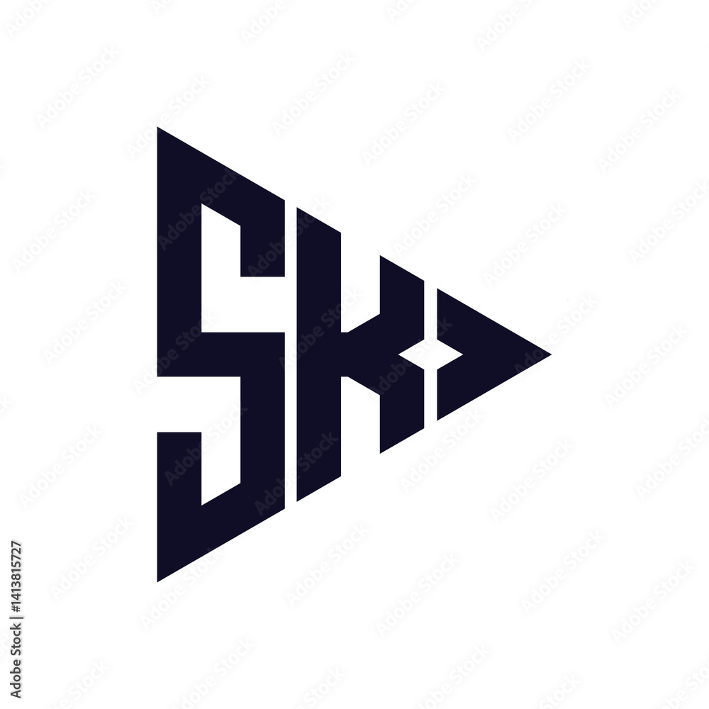 Obraz premium triangle letter logo design