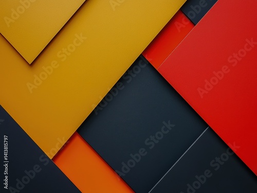 Abstract Colorful Geometric Design with Yellow Red Black and Orange