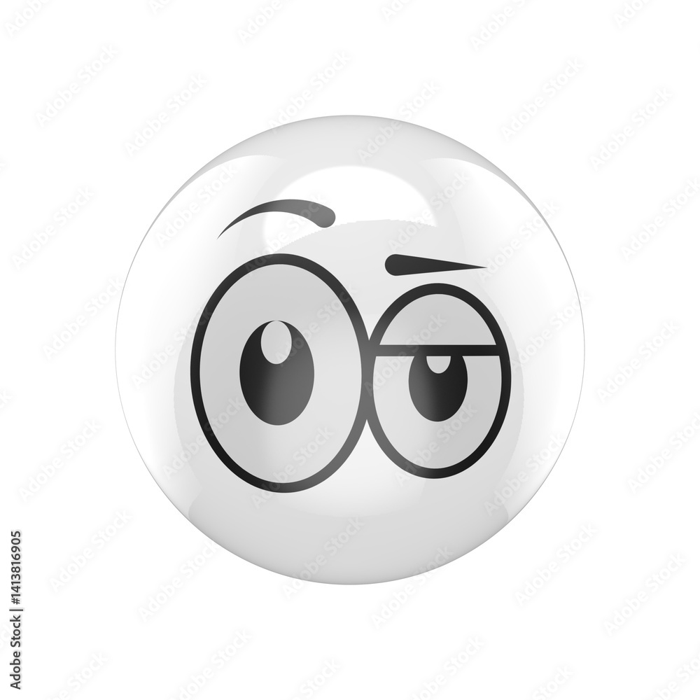 smiley face icon sceptic eyes glossy rounded icon, minimalistic design smiley face icon sceptic eyes glossy rounded icon, minimalistic design