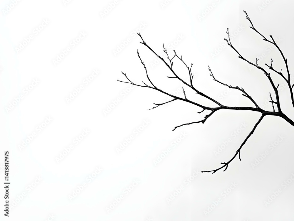 Obraz premium Bare Tree Branch Winter Silhouette