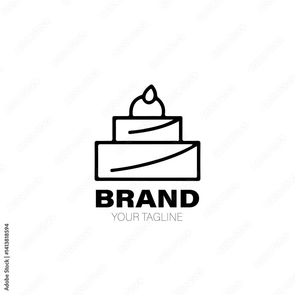 Cake Logo. Cake Logo Design. Cake Logo Brand. Cake Logo Vector Design Isolated on White Background Cake Logo. Cake Logo Design. Cake Logo Brand. Cake Logo Vector Design Isolated on White Background