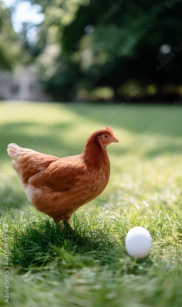 Fototapeta premium chicken and egg, generation AI 