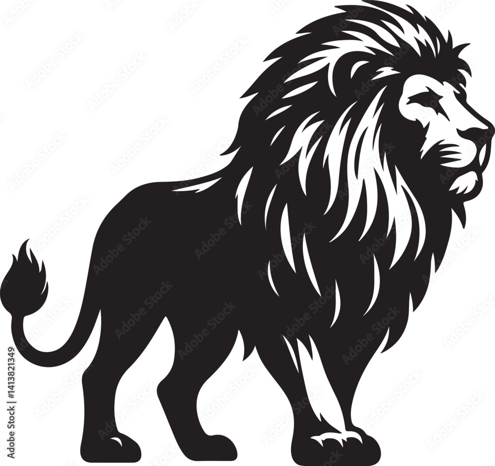 Lion High quality silhouette black vector Lion High quality silhouette black vector