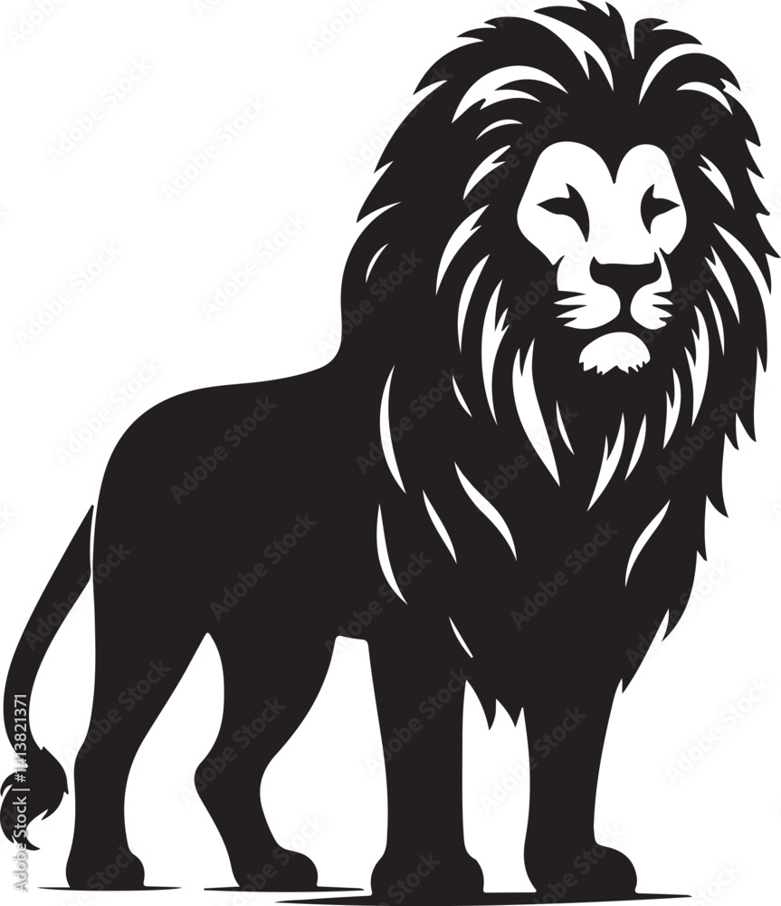 Fototapeta premium Lion High quality silhouette black vector