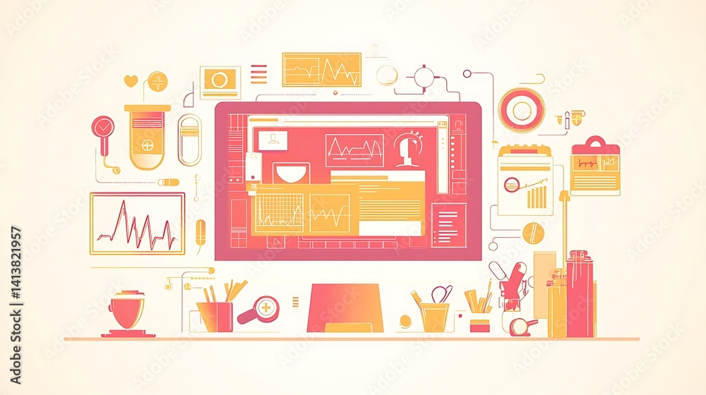 Fototapeta premium Medical Software Interface